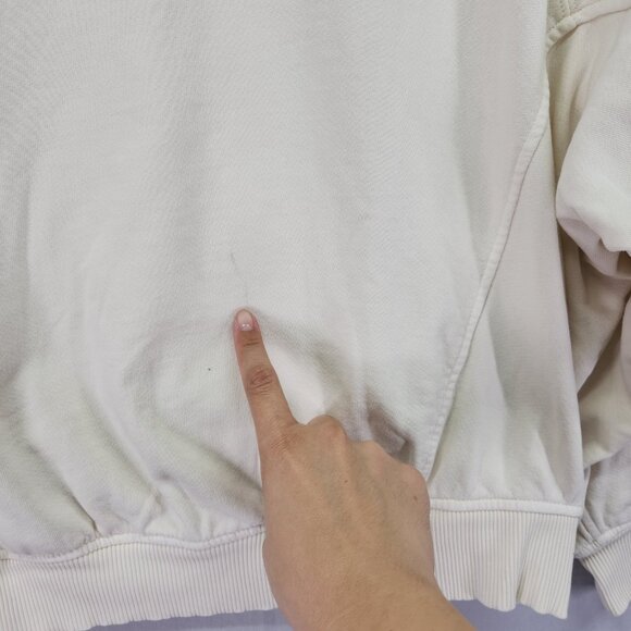 Madewell Hooded Cocoon Sweatshirt Size Large Relaxed Dolman Sleeve Ivory - Picture 3 of 14